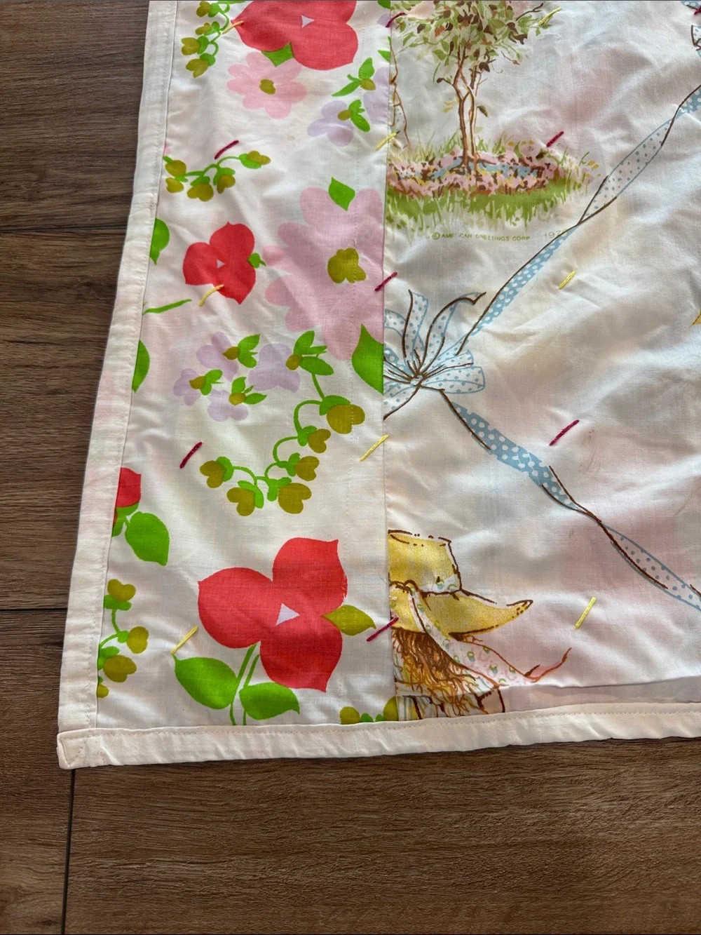 Vintage Handmade Multicolor Patchwork Quilt - no padding